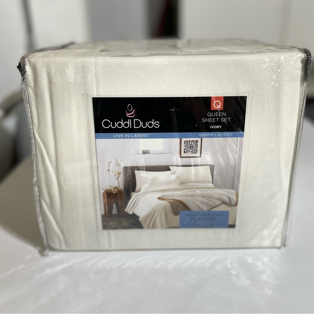 Cuddl Duds Ivory Flannel Sheet Set